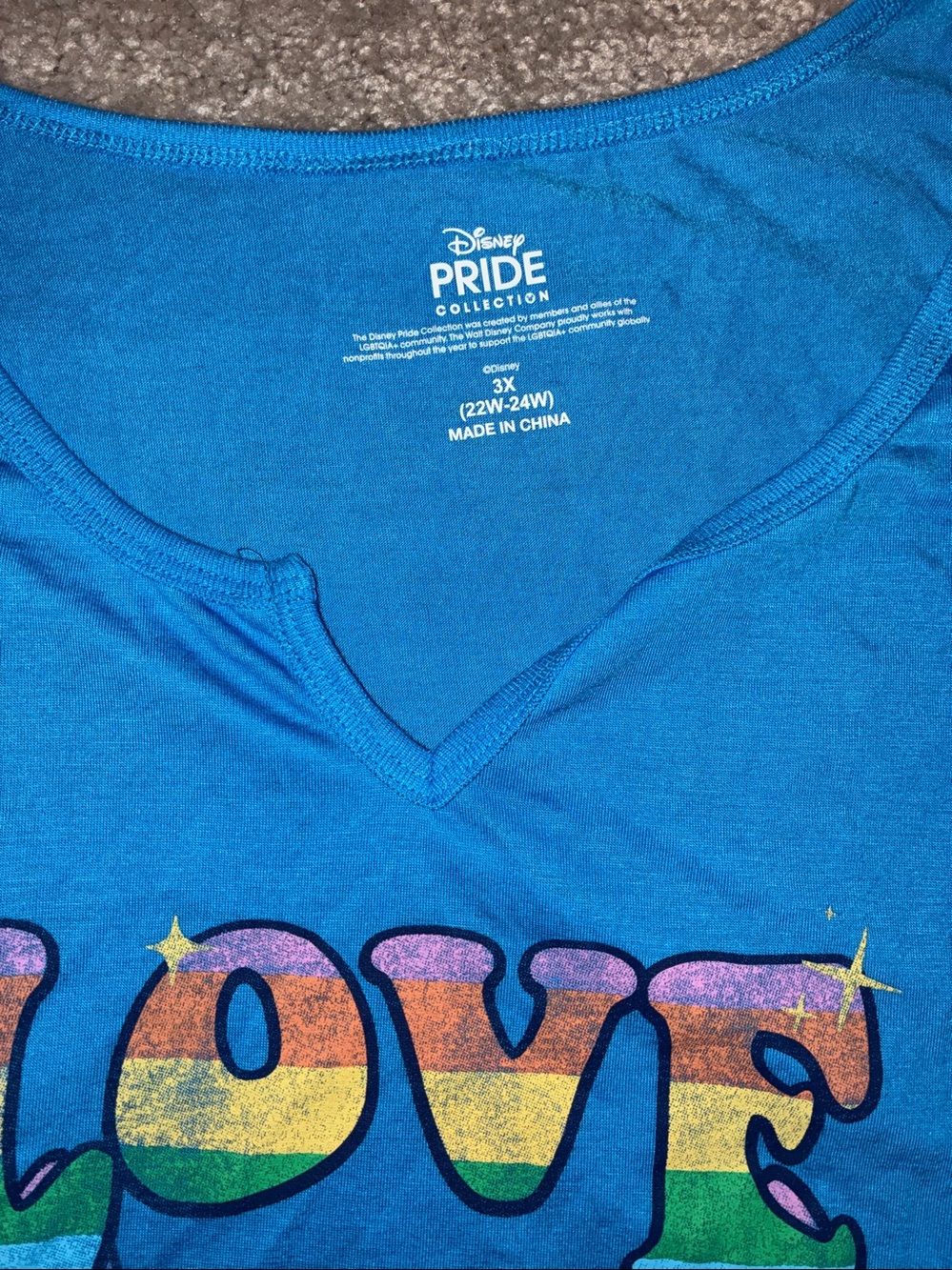 Disney Stitch 'LOVE' Tank & Rainbow Heart Shorts Pajama Set.Pride Collection. 3X - Picture 5 of 7